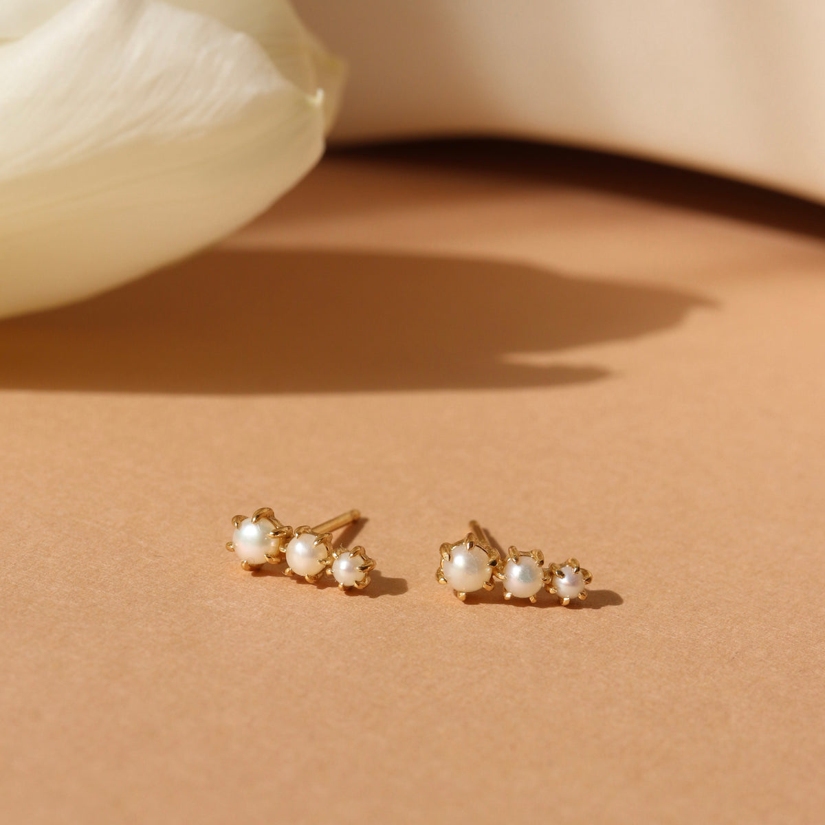 Love Trio Bar Studs - Pearl