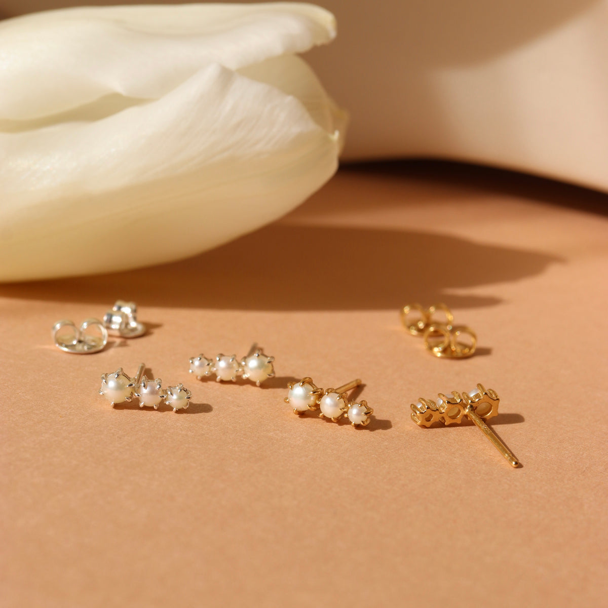 Love Trio Bar Studs - Pearl