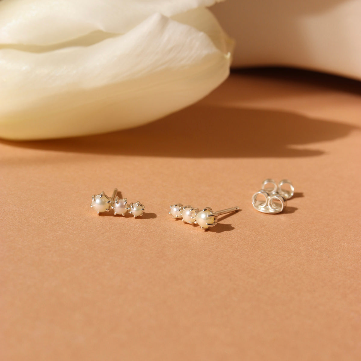 Love Trio Bar Studs - Pearl
