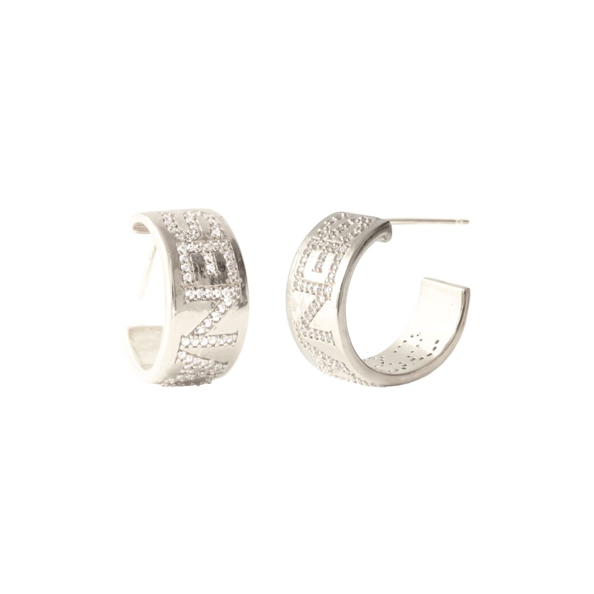 Ottawa Senators Pave Cigar Band Hoop Earrings