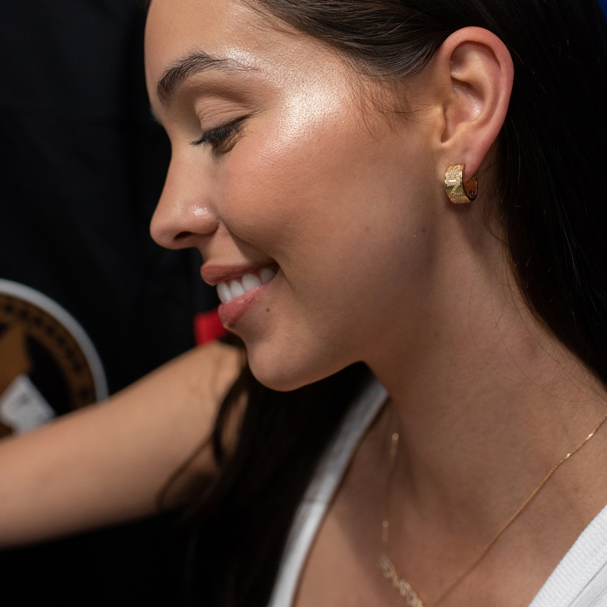 Ottawa Senators Pave Cigar Band Hoop Earrings