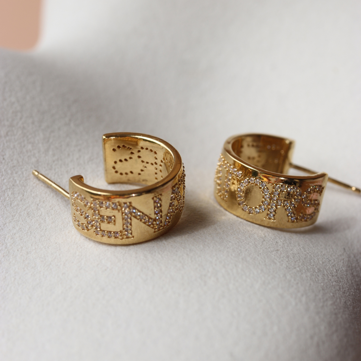 Ottawa Senators Pave Cigar Band Hoop Earrings