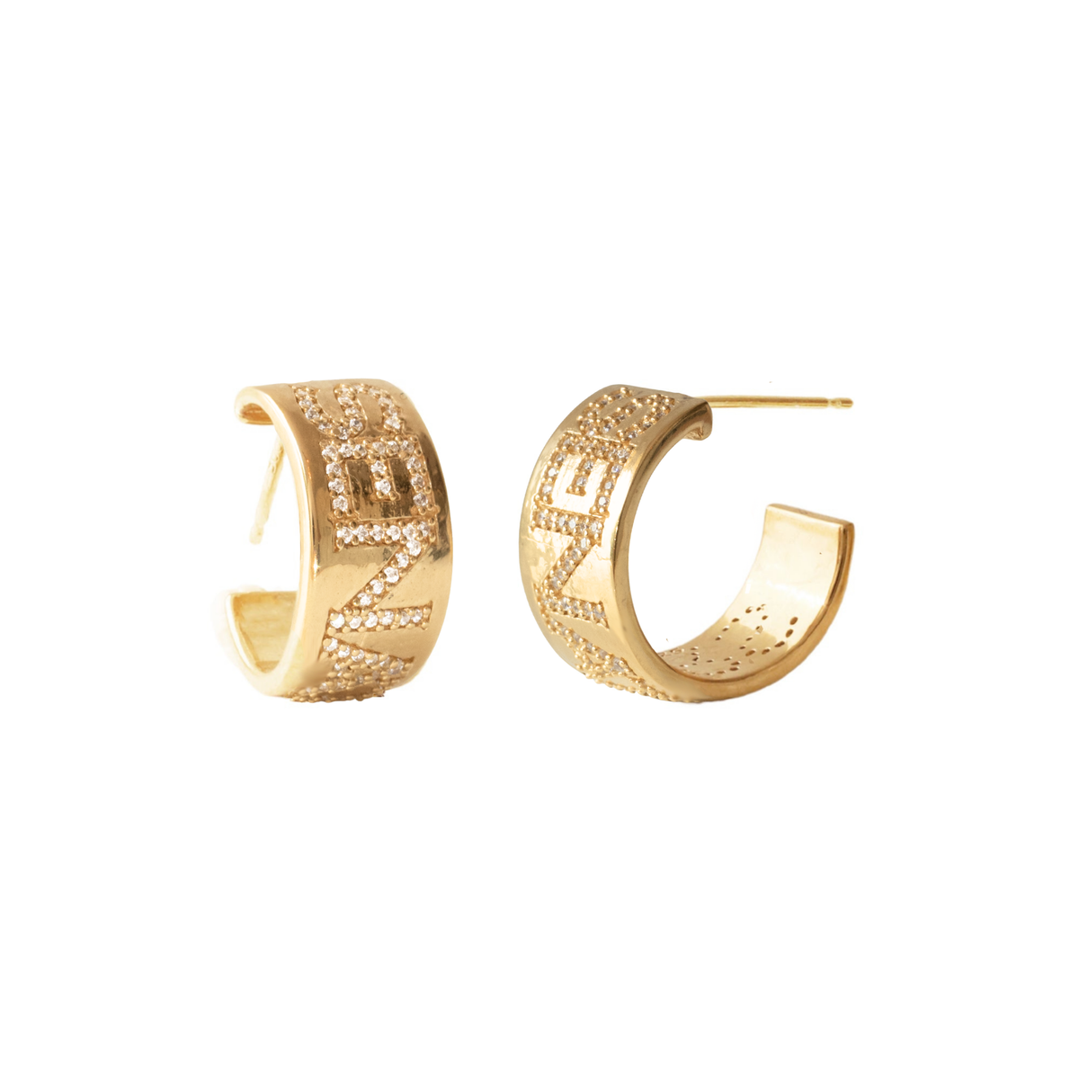 Ottawa Senators Pave Cigar Band Hoop Earrings