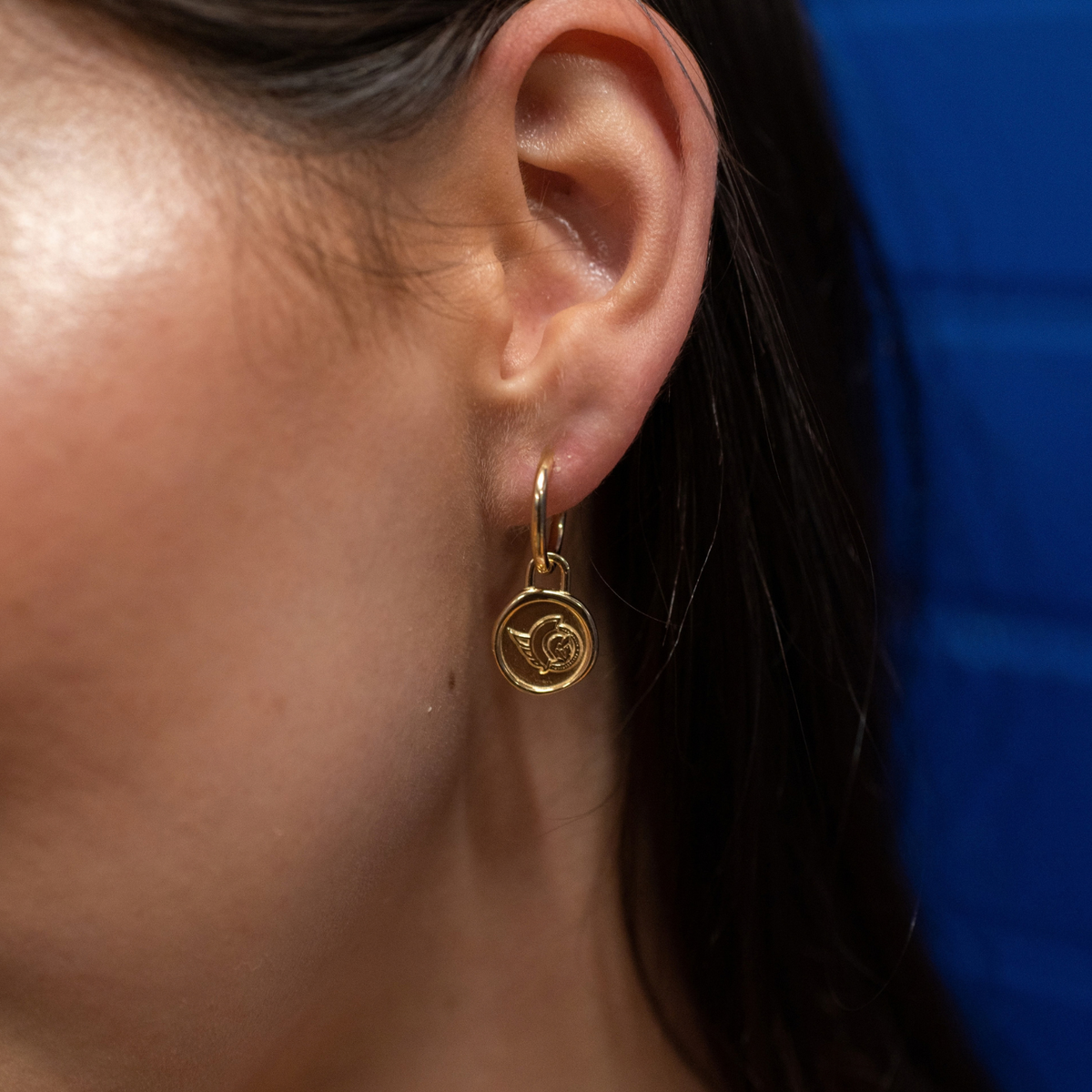 Ottawa Senators Wax Seal Charm Hoop Earrings