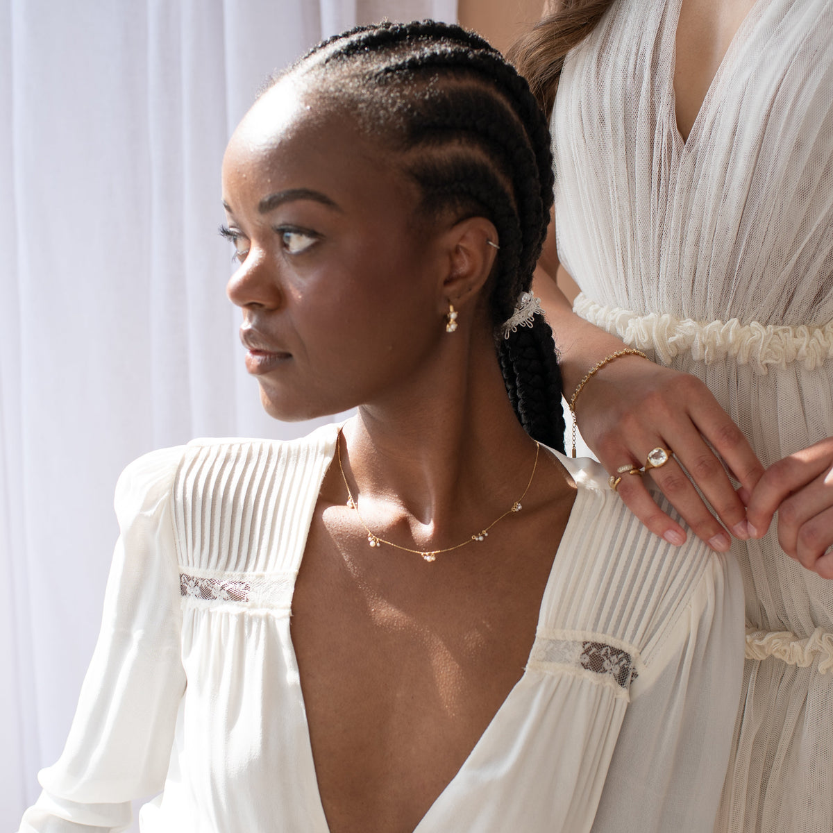 Radiant Cluster Necklace - Pearl