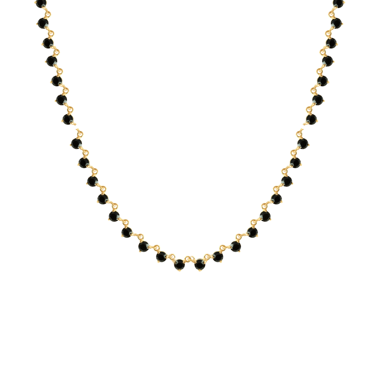 SCATTERED LOVE TENNIS NECKLACE - BLACK ONYX