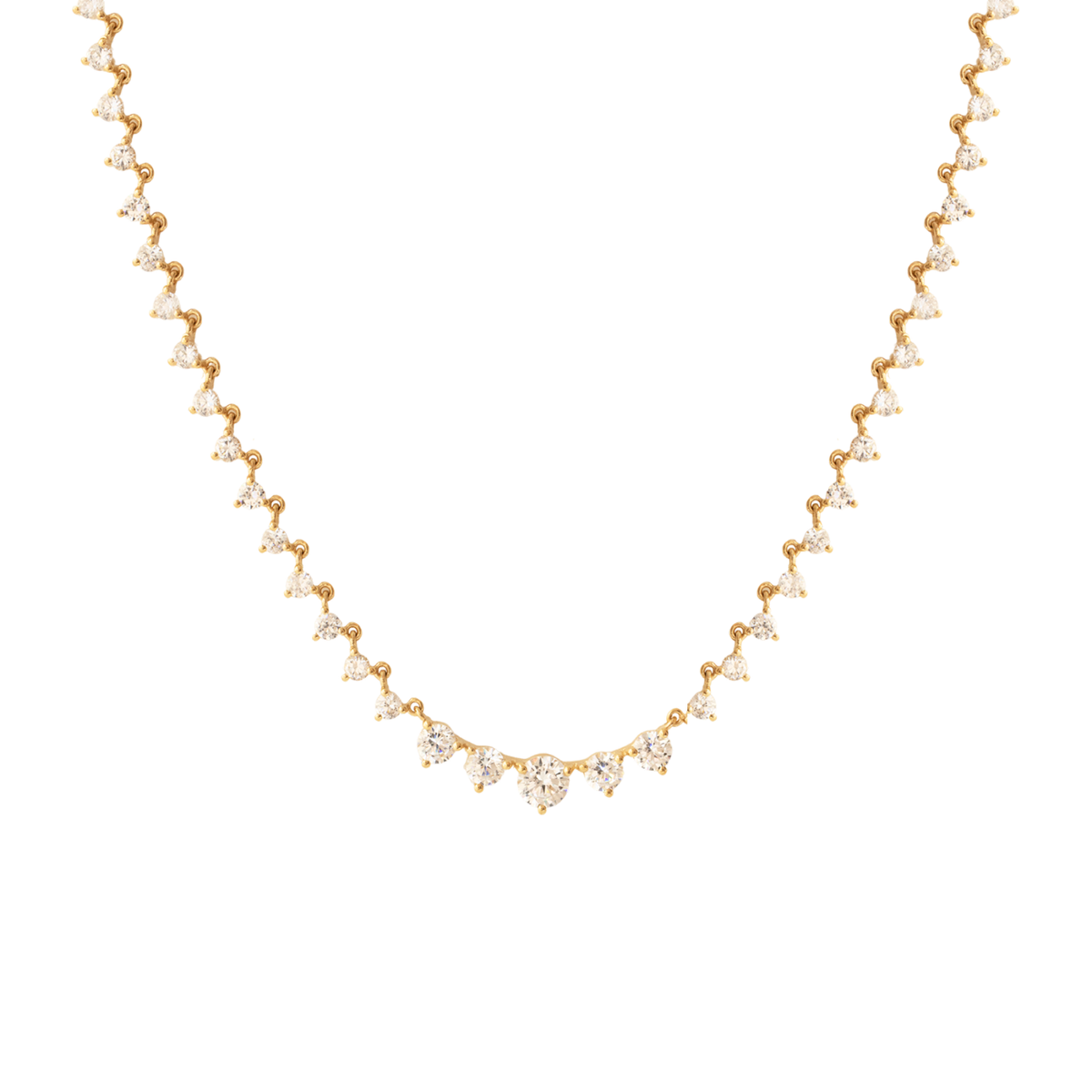 Scattered Love Crown Tennis Necklace - Cubic Zirconia