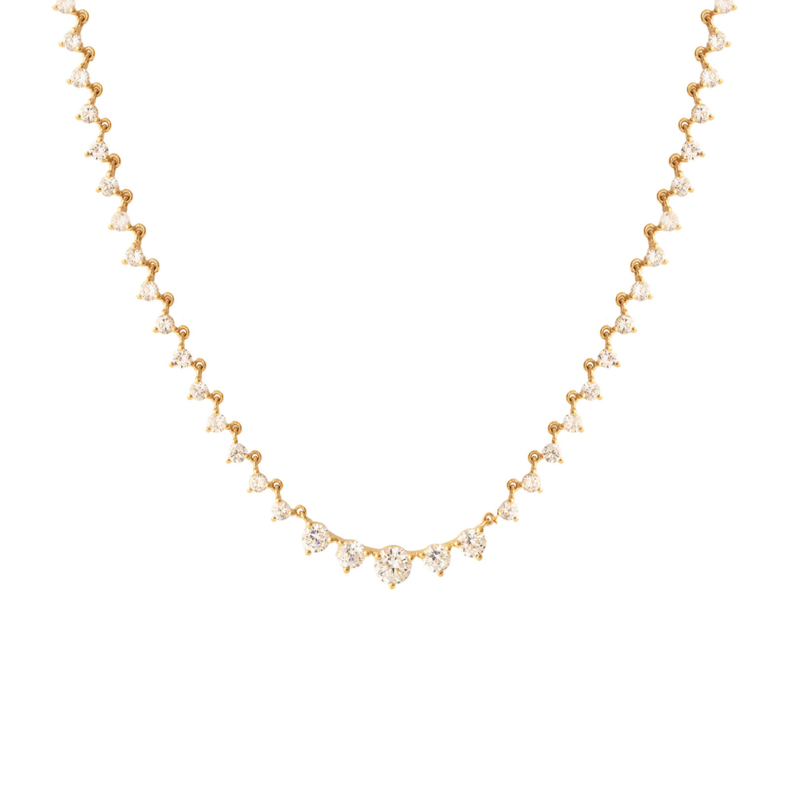 Scattered Love Crown Tennis Necklace - Cubic Zirconia