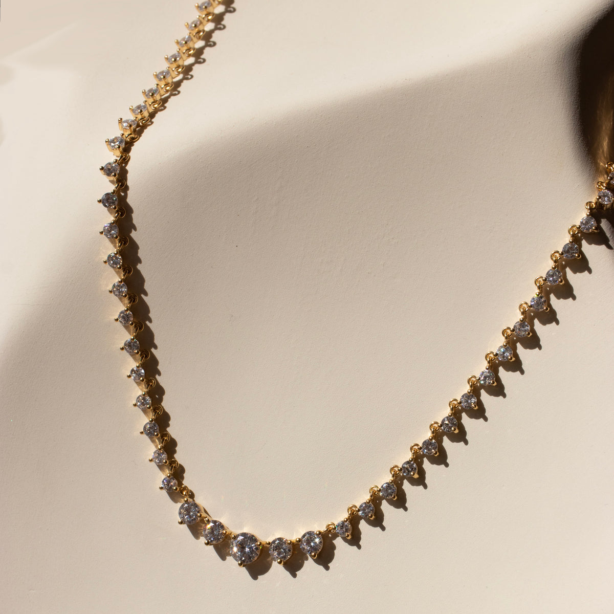Scattered Love Crown Tennis Necklace - Cubic Zirconia