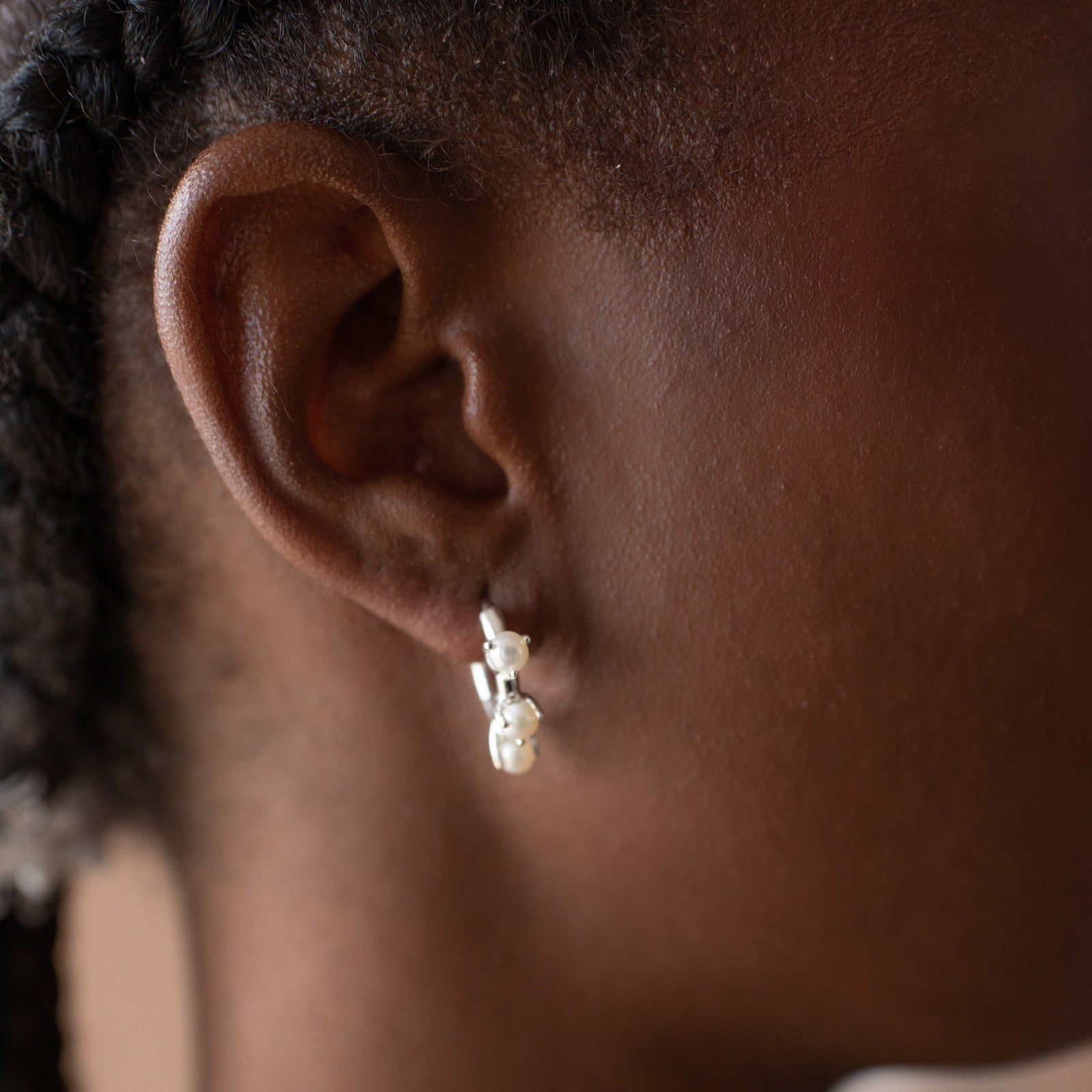 Scattered Love Huggie Hoops - Pearl