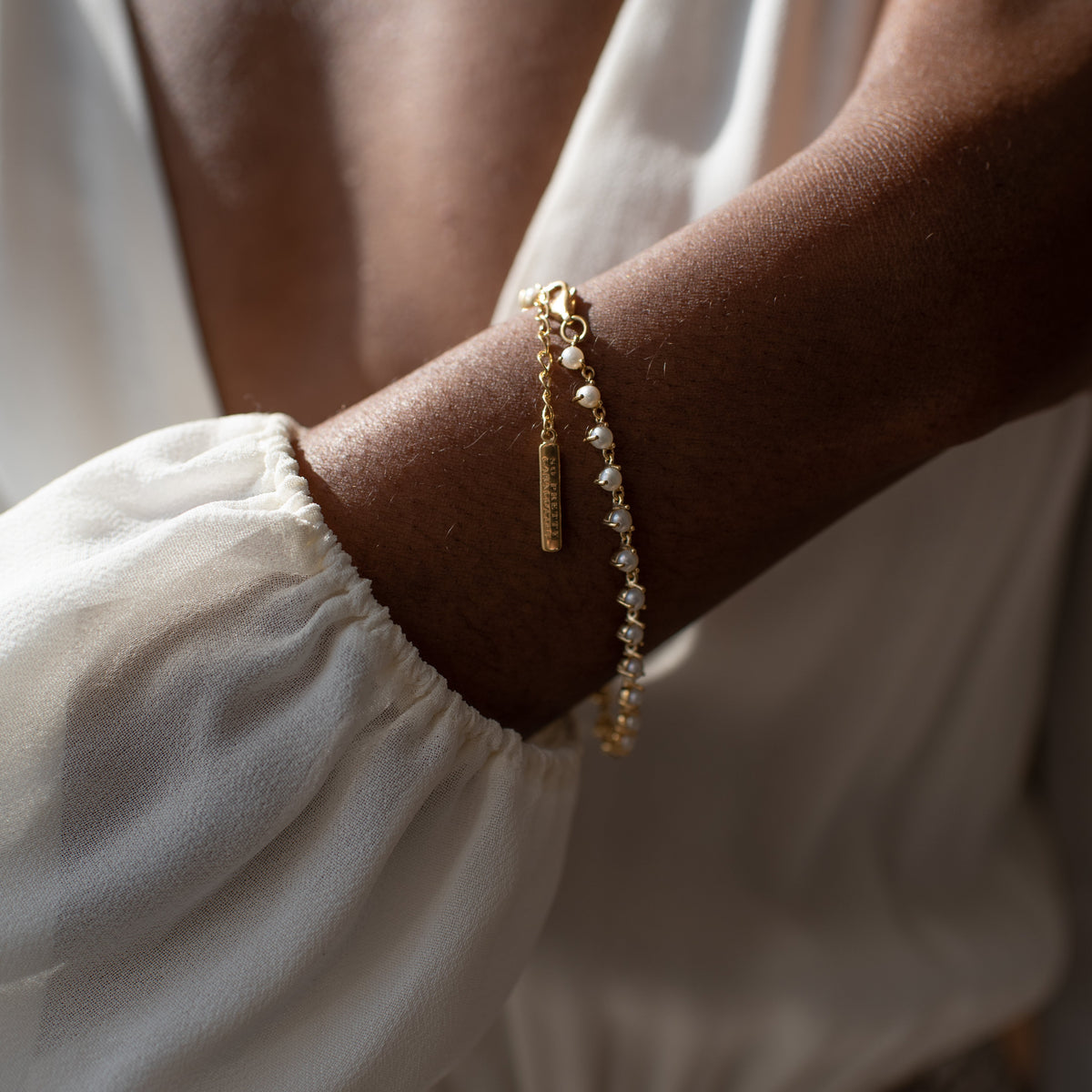 Scattered Love Tennis Bracelet  - Pearl