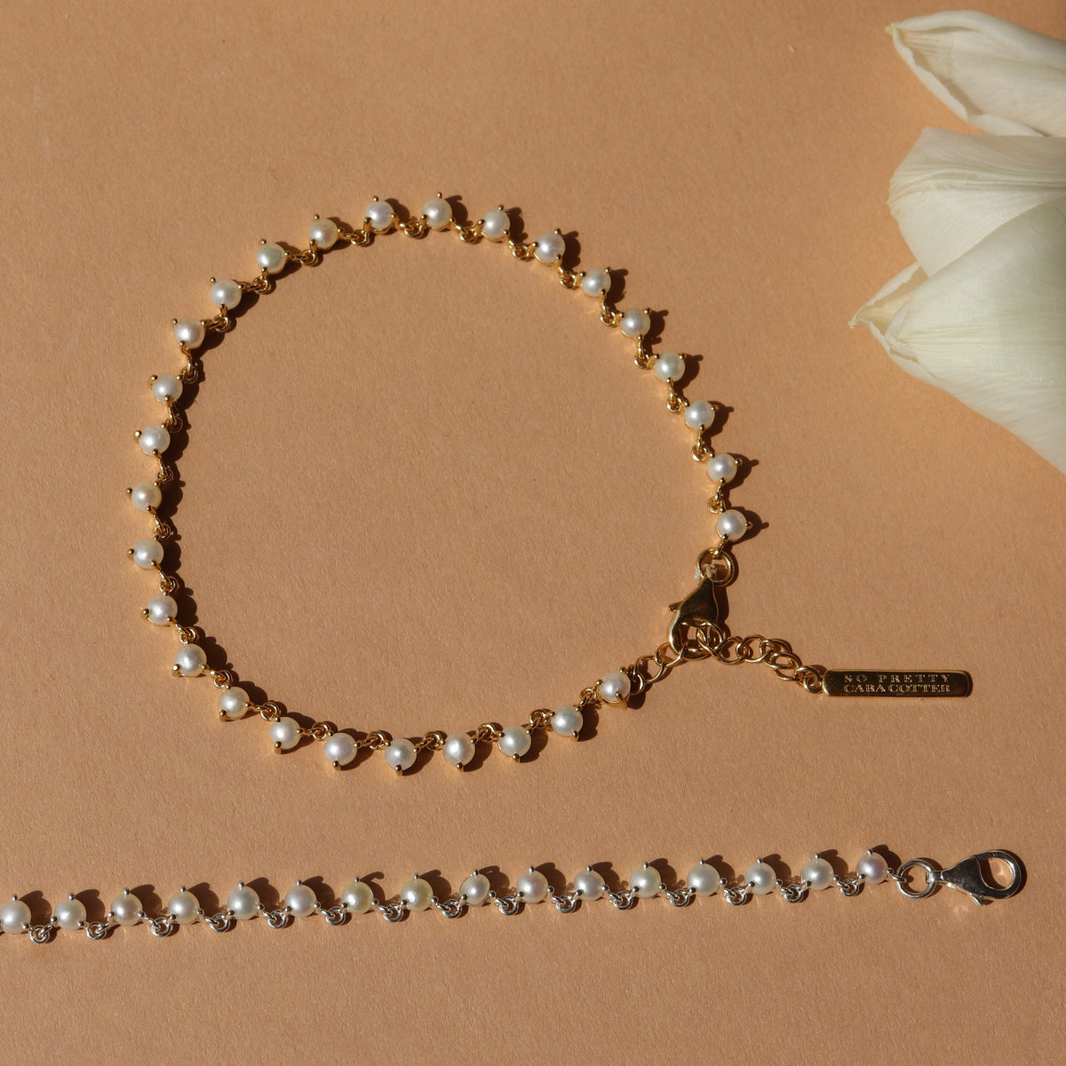 Scattered Love Tennis Bracelet  - Pearl