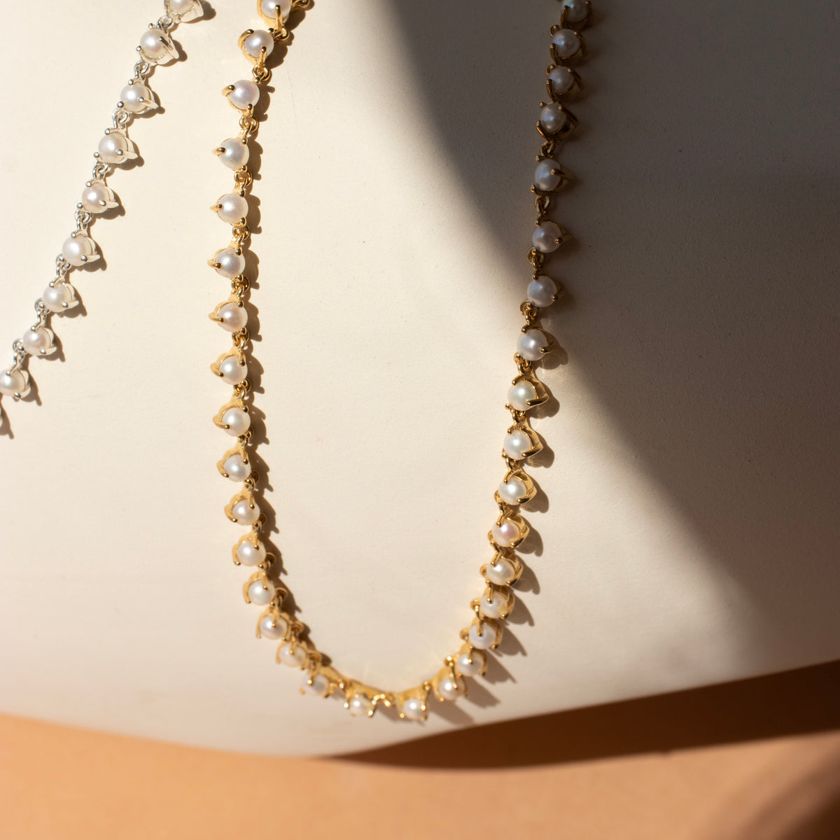 Scattered Love Tennis Necklace - Pearl