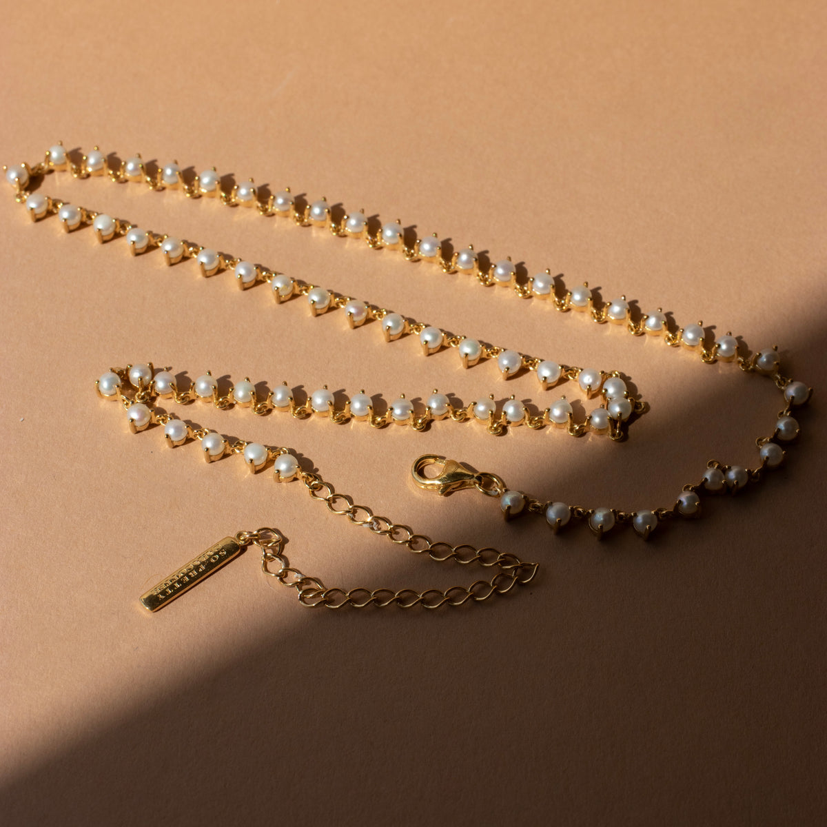 Scattered Love Tennis Necklace - Pearl