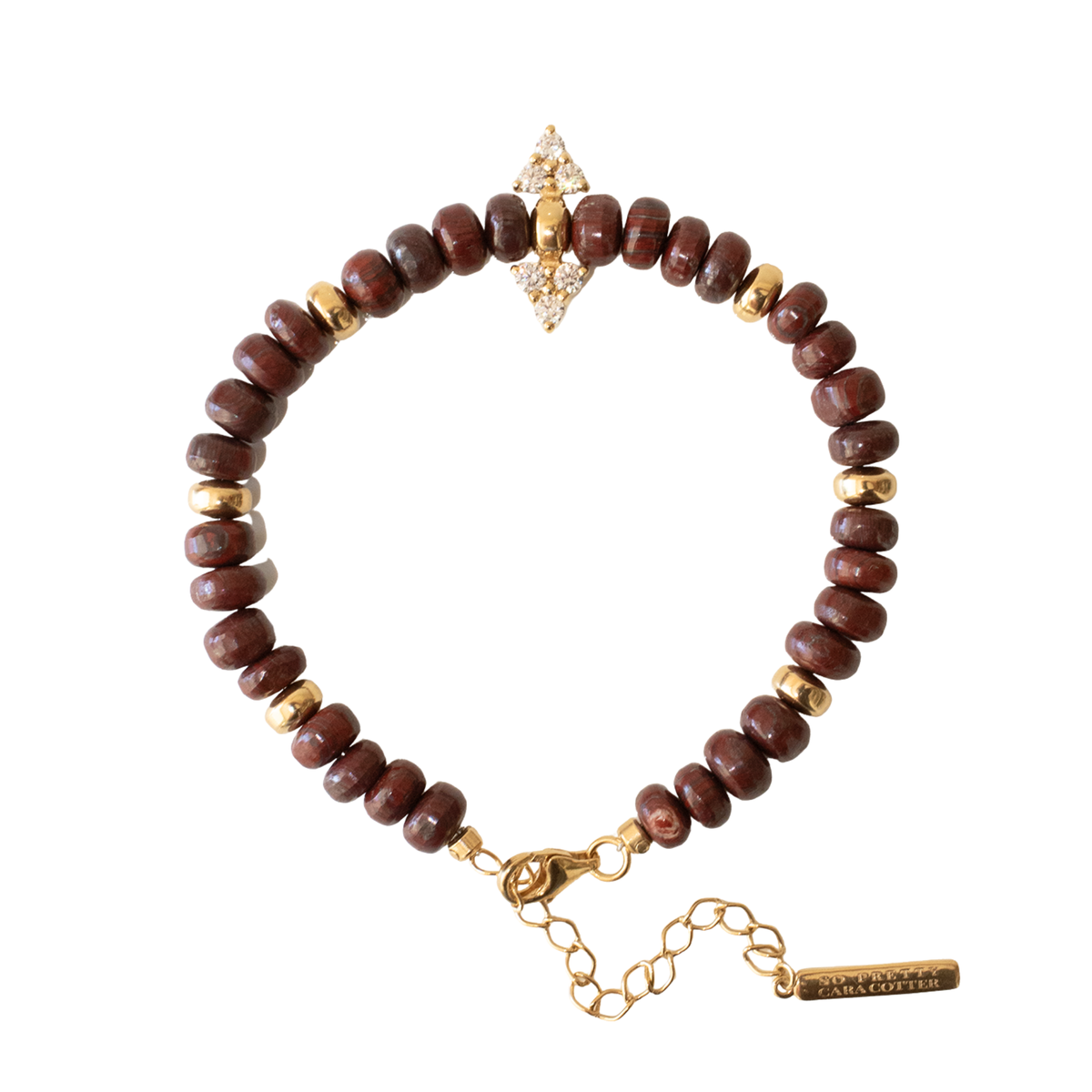 Joy Beaded Crystal Bracelet - Sedona Red Jasper