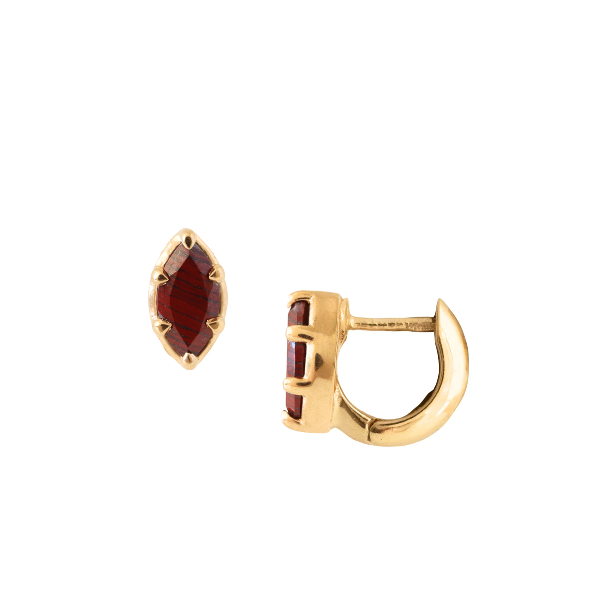 Harmony Marquise Hoop Earrings - Sedona Red Jasper
