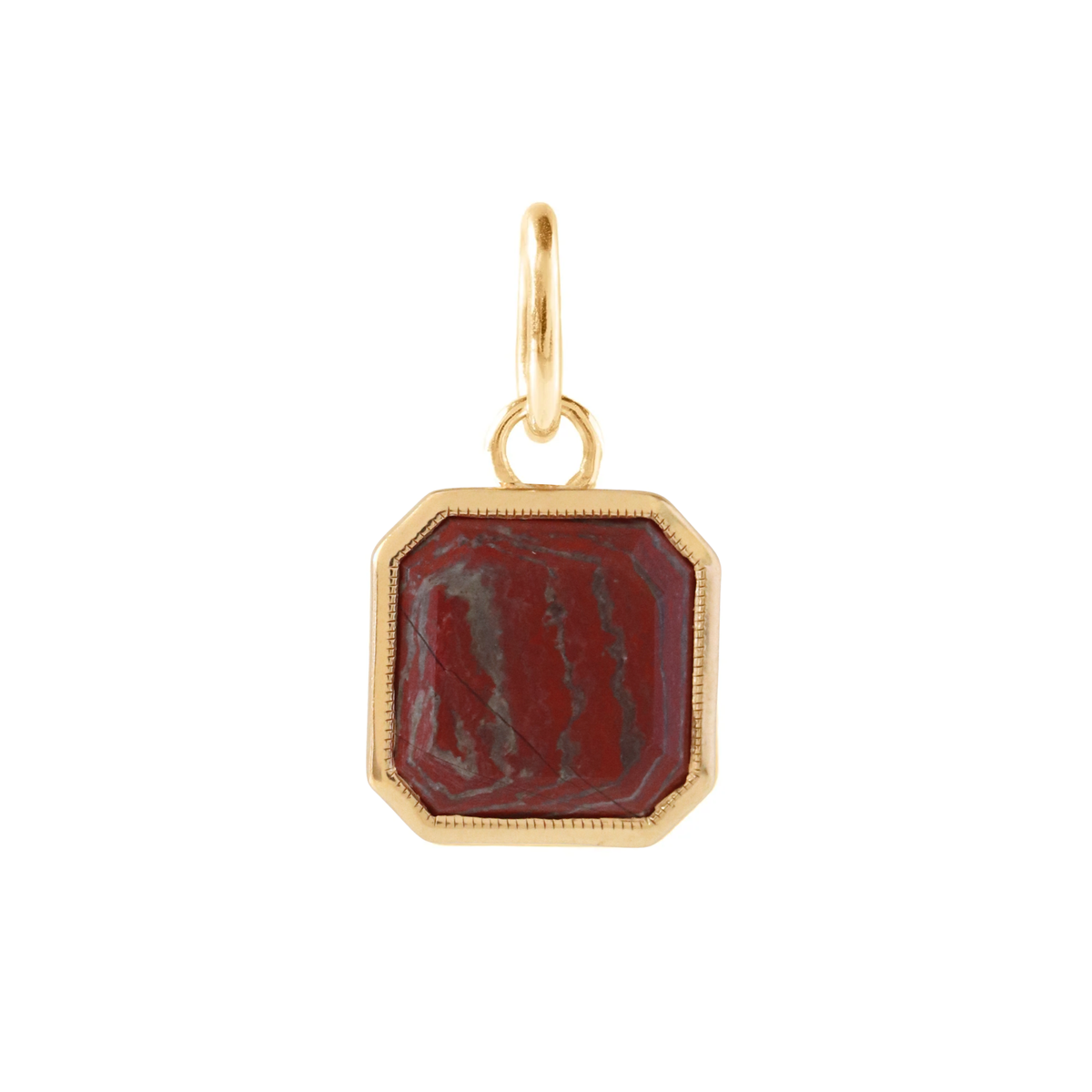 Love Vintage Square Charm - Sedona Red Jasper & Gold