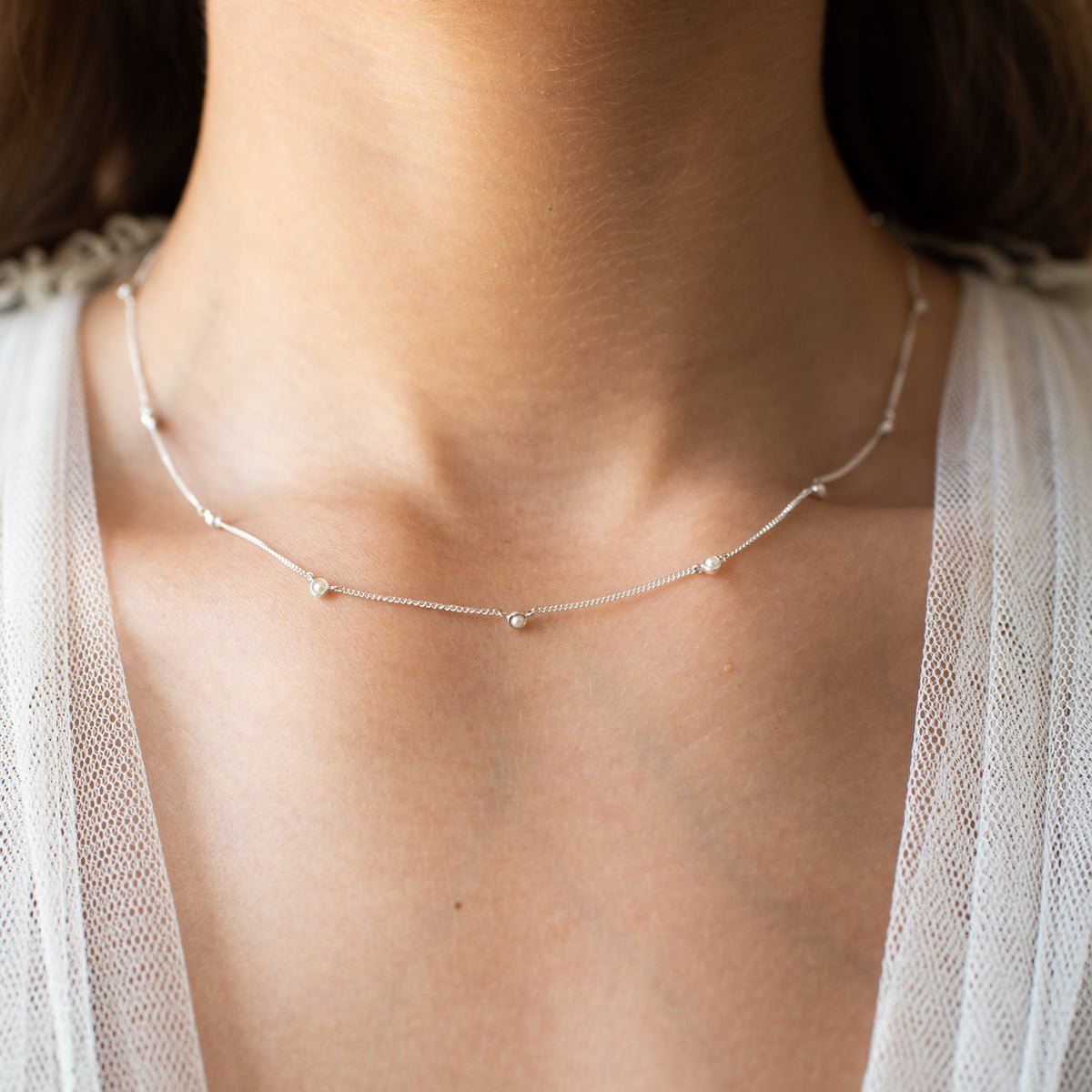 Tiny Love Necklace - Pearl