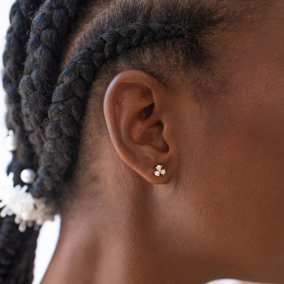 Tiny Love Trio Studs - Pearl