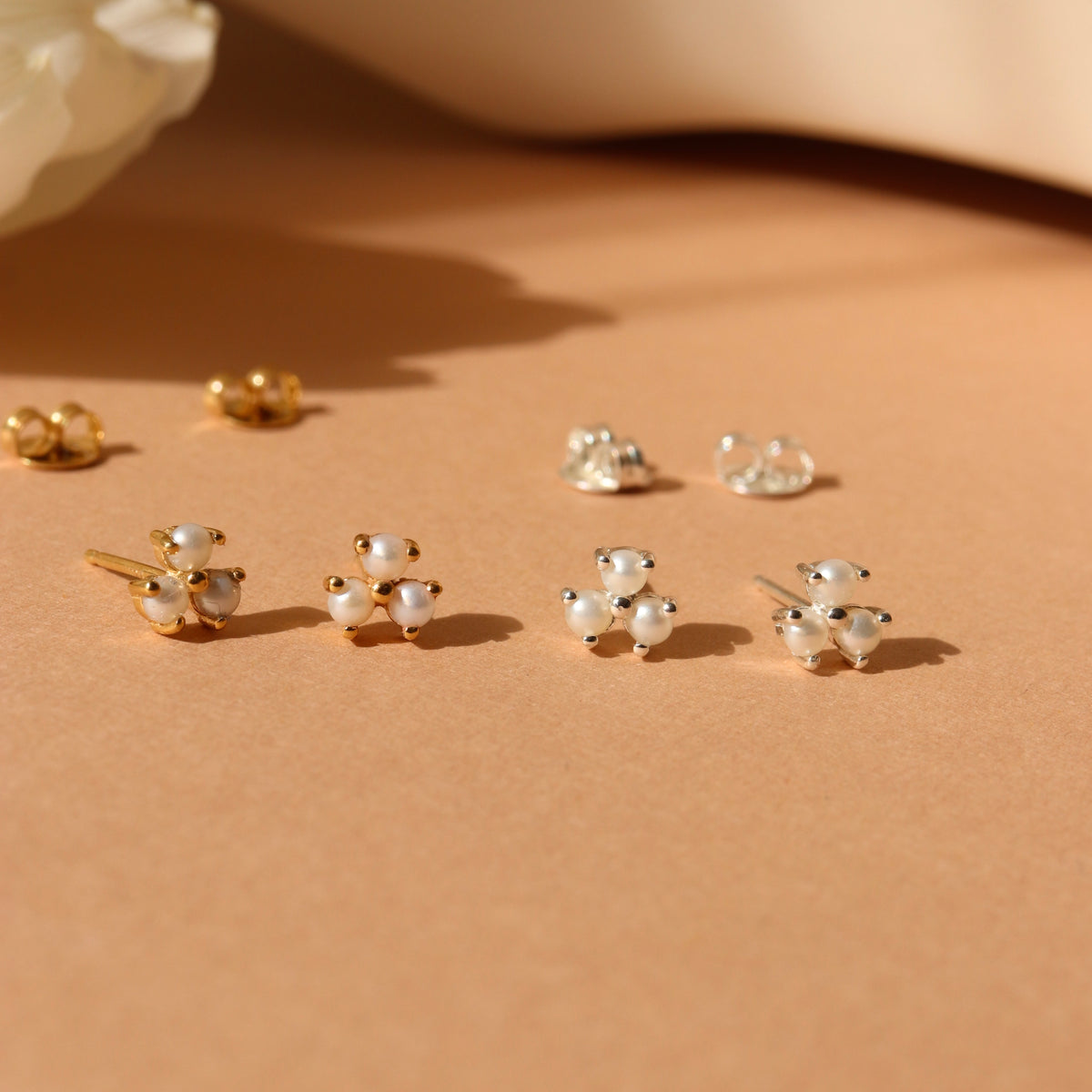 Tiny Love Trio Studs - Pearl