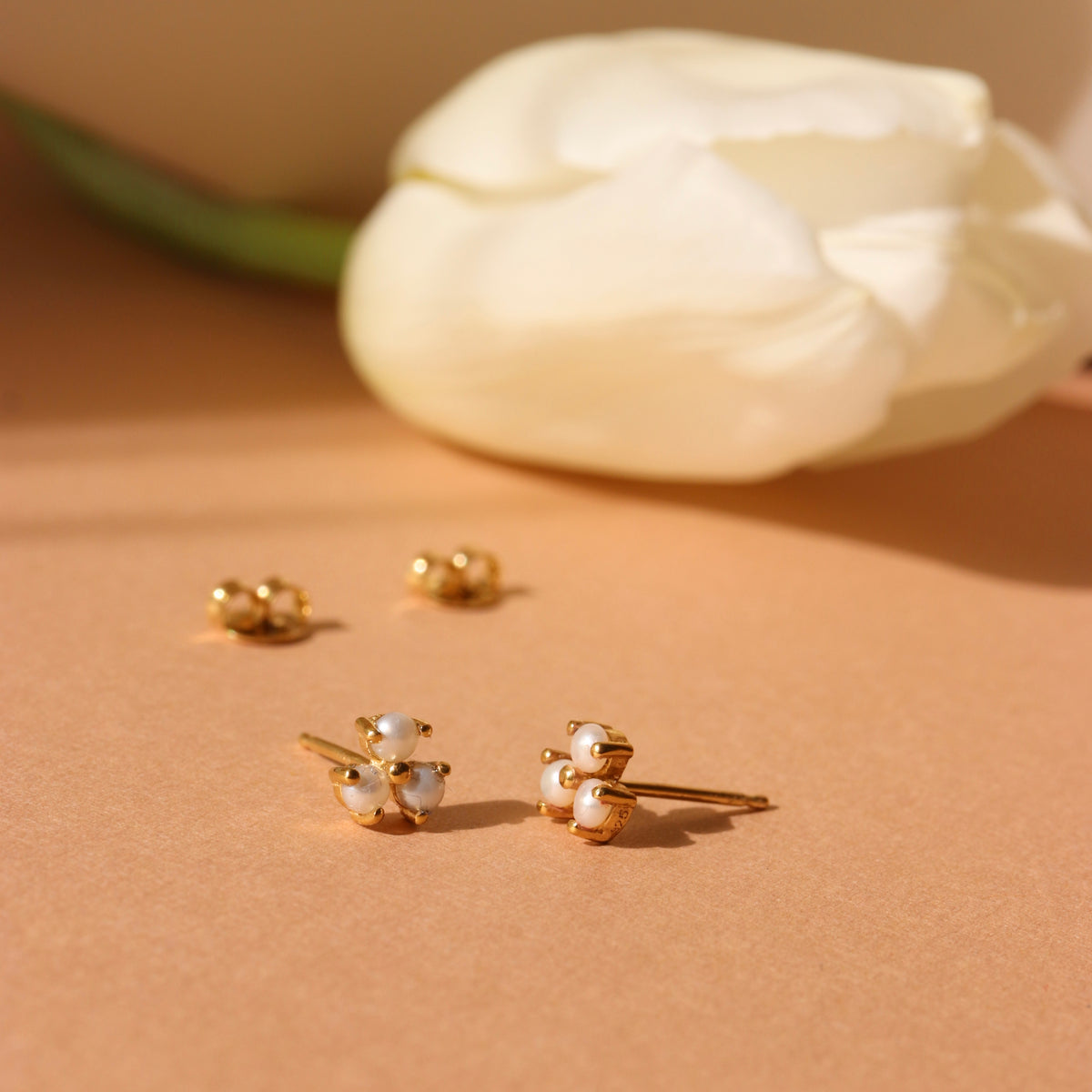 Tiny Love Trio Studs - Pearl