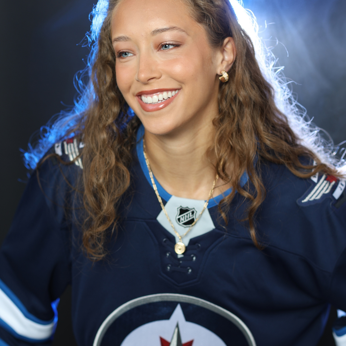 Winnipeg Jets Pave Cigar Band Hoop Earrings