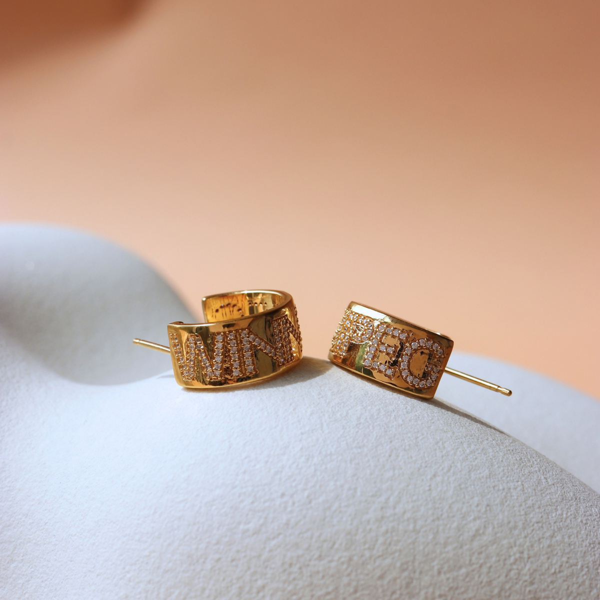 Winnipeg Jets Pave Cigar Band Hoop Earrings
