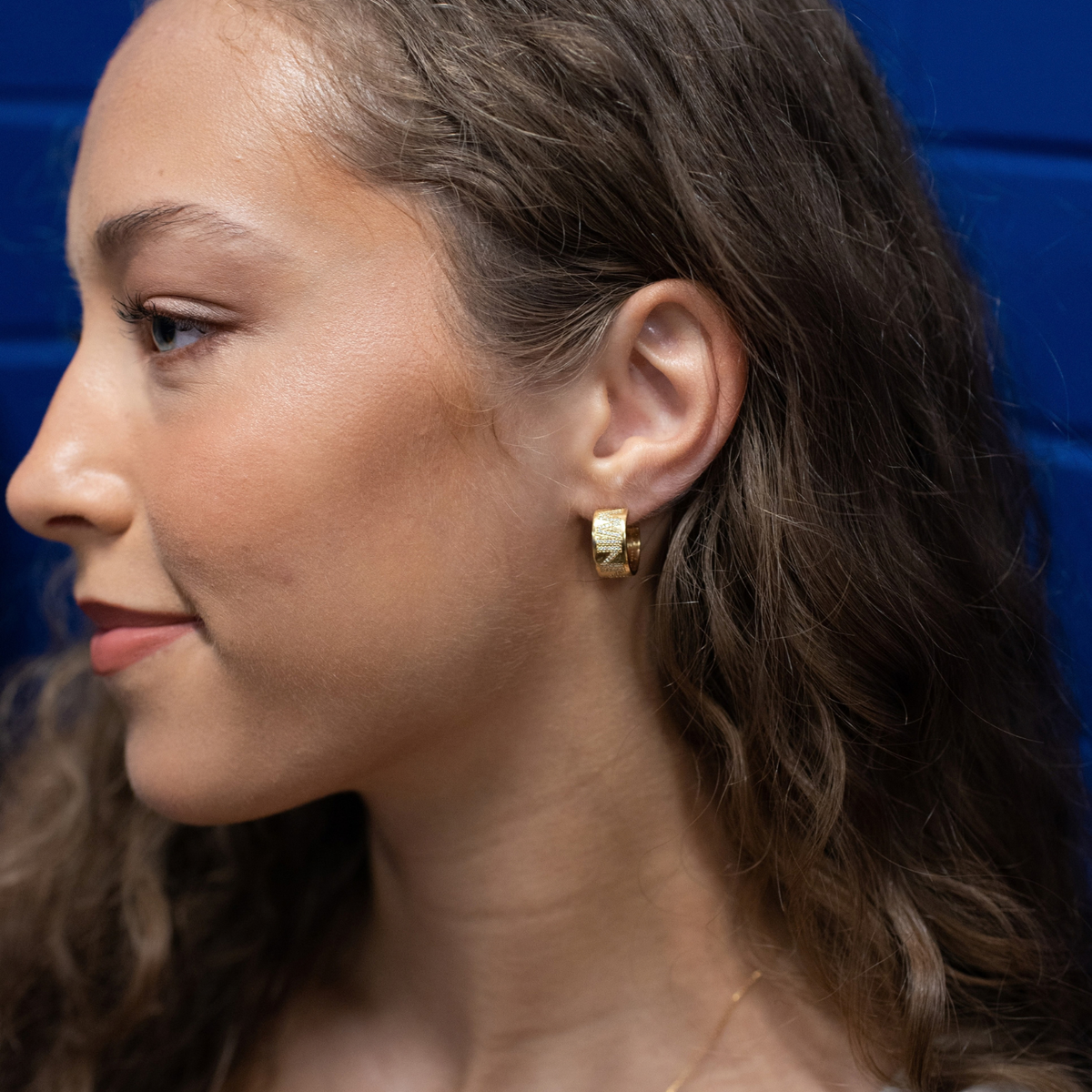 Winnipeg Jets Pave Cigar Band Hoop Earrings
