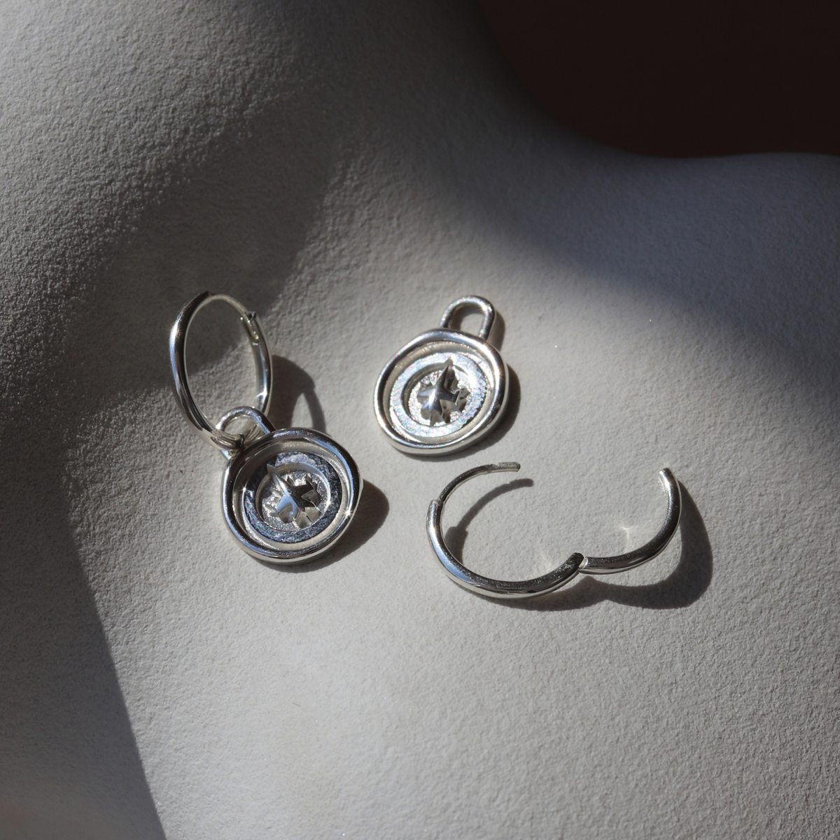 Winnipeg Jets Wax Seal Charm Hoop Earrings