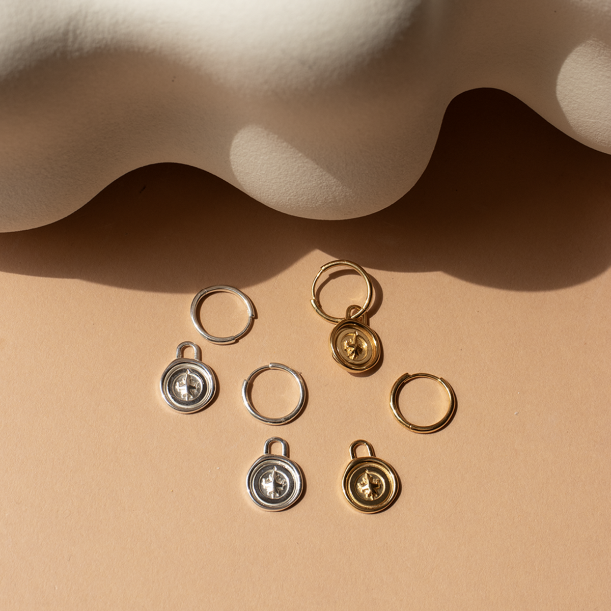 Winnipeg Jets Wax Seal Charm Hoop Earrings