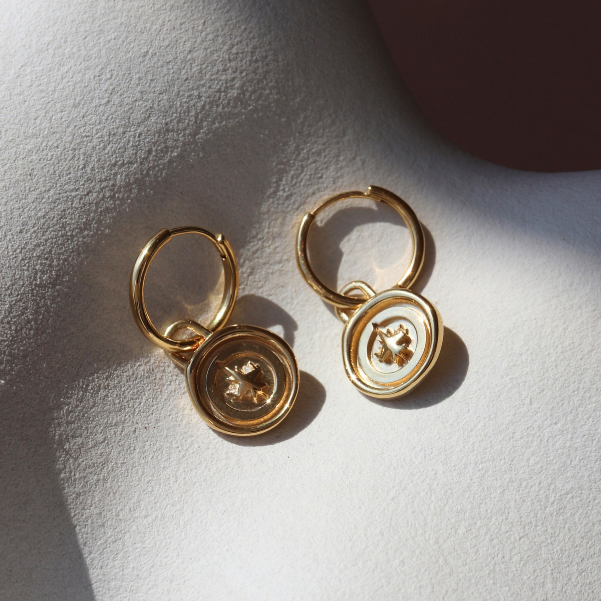 Winnipeg Jets Wax Seal Charm Hoop Earrings