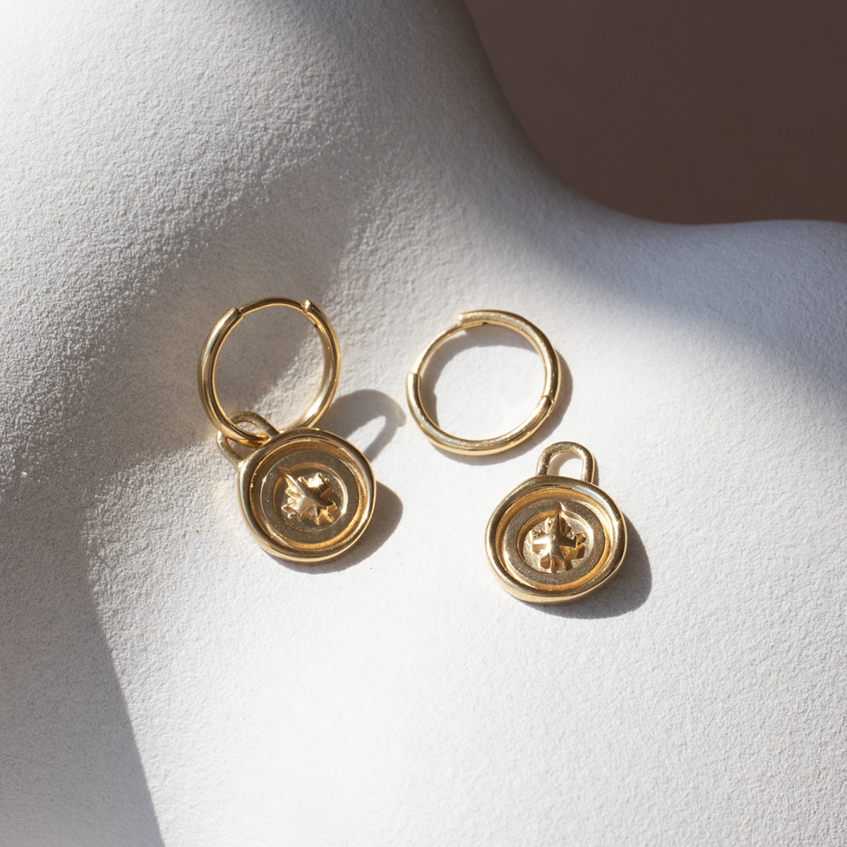 Winnipeg Jets Wax Seal Charm Hoop Earrings