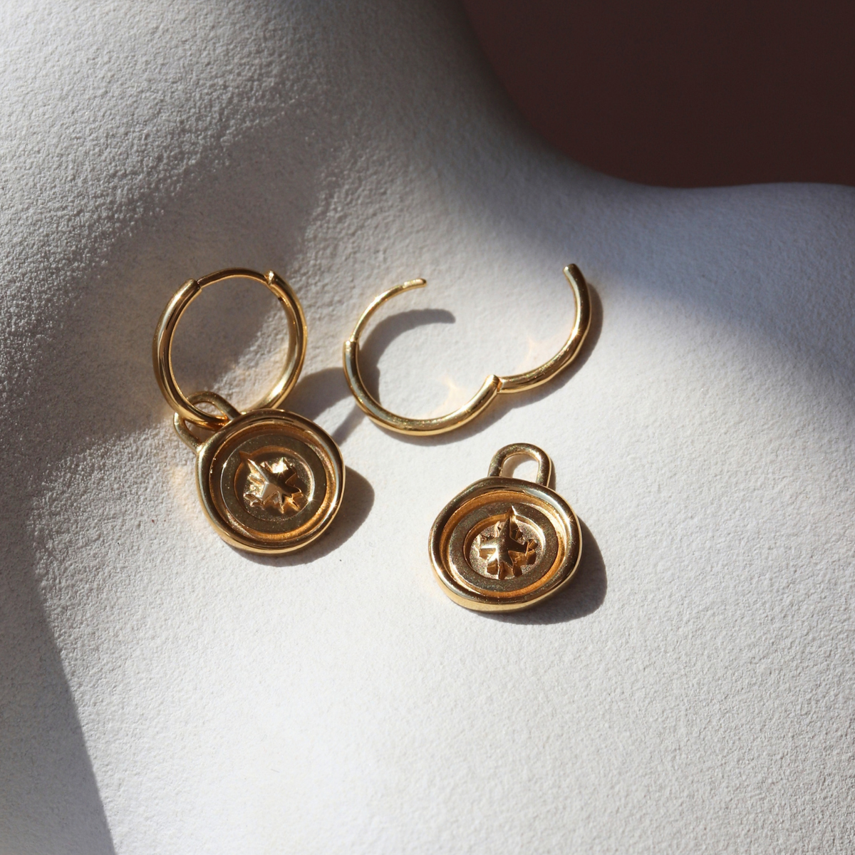 Winnipeg Jets Wax Seal Charm Hoop Earrings