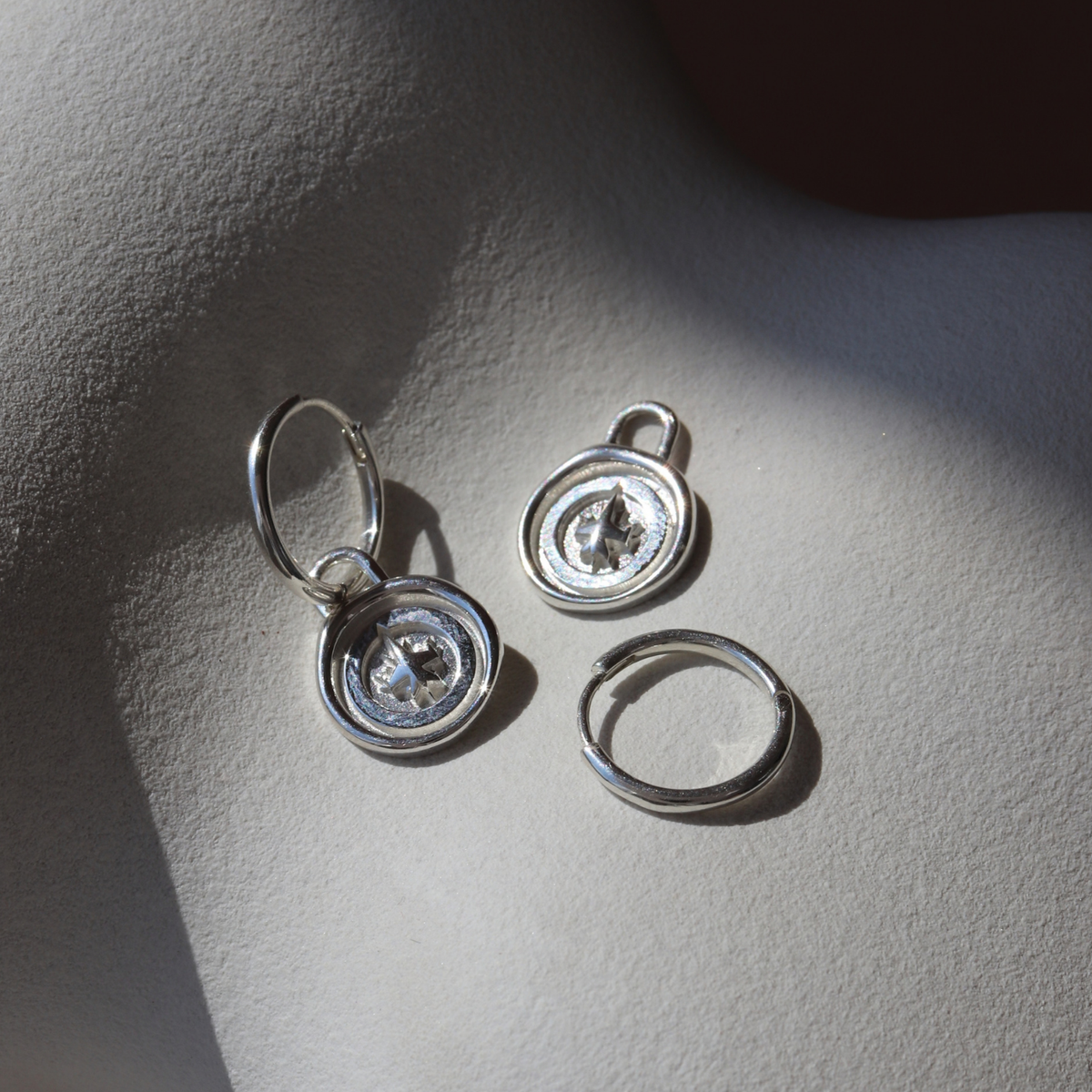 Winnipeg Jets Wax Seal Charm Hoop Earrings