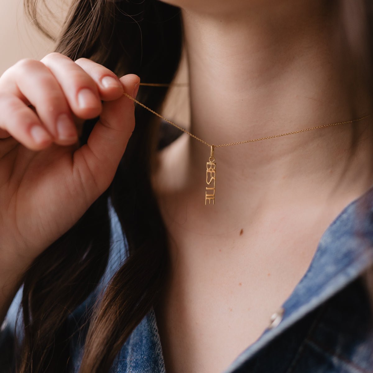 BESTIE FEARLESS NAMESAKE NECKLACE - GOLD - SO PRETTY CARA COTTER