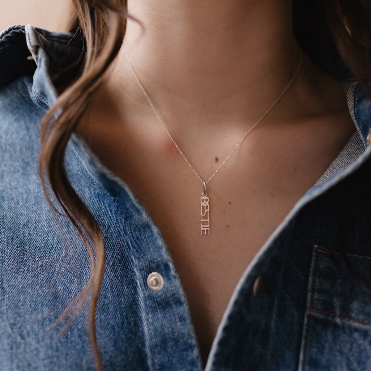 BESTIE FEARLESS NAMESAKE NECKLACE - SILVER - SO PRETTY CARA COTTER
