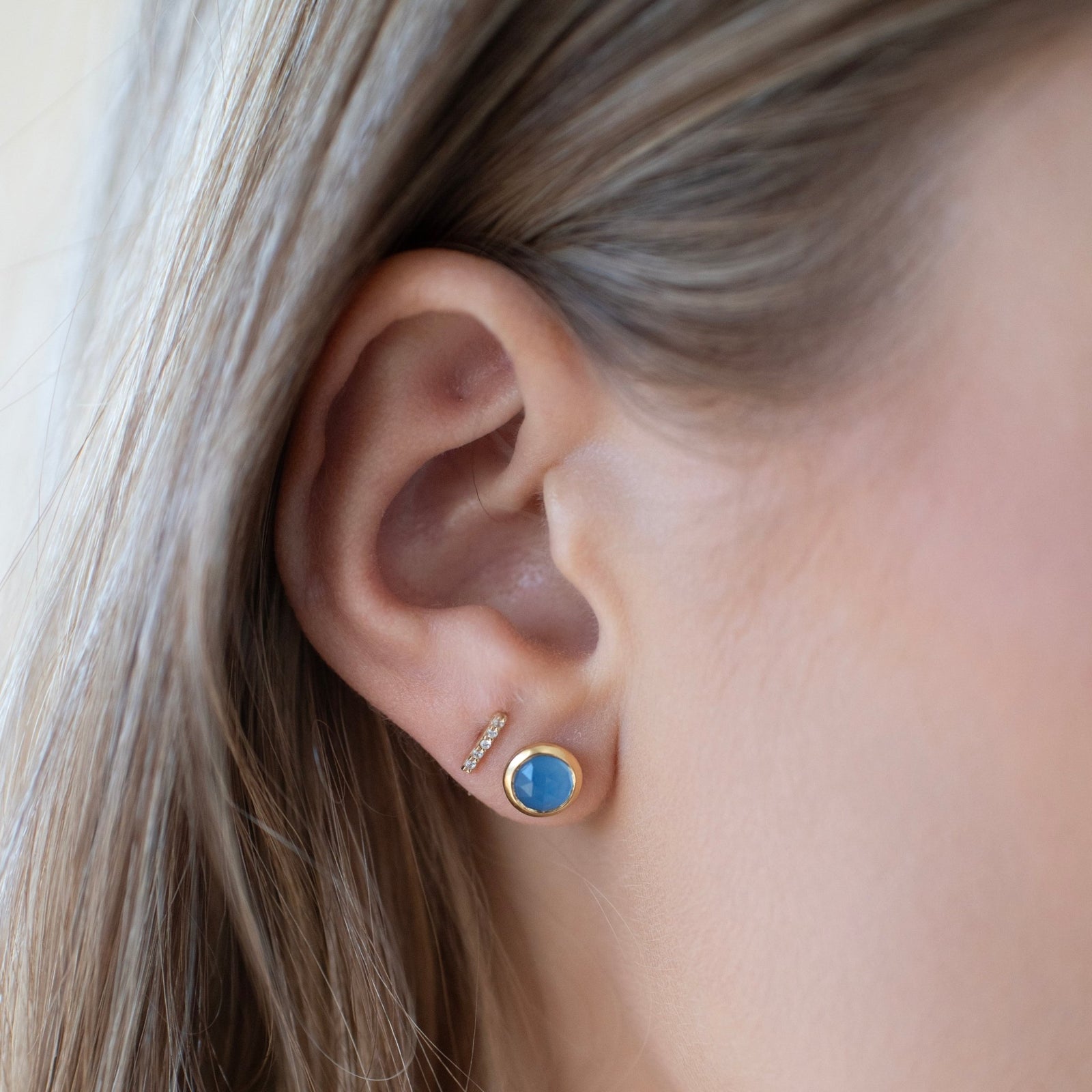 DAINTY LEGACY STUDS - DENIM BLUE ONYX - SO PRETTY CARA COTTER