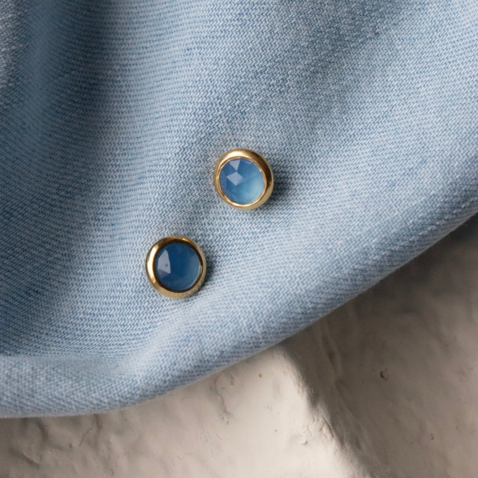DAINTY LEGACY STUDS - DENIM BLUE ONYX - SO PRETTY CARA COTTER