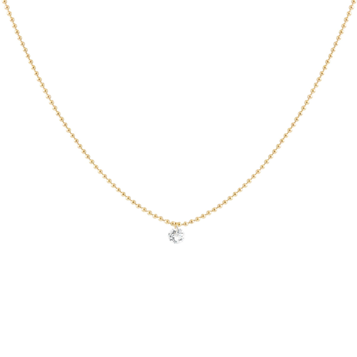 DAINTY RADIANT SOLITAIRE NECKLACE - CUBIC ZIRCONIA & GOLD - SO PRETTY CARA COTTER