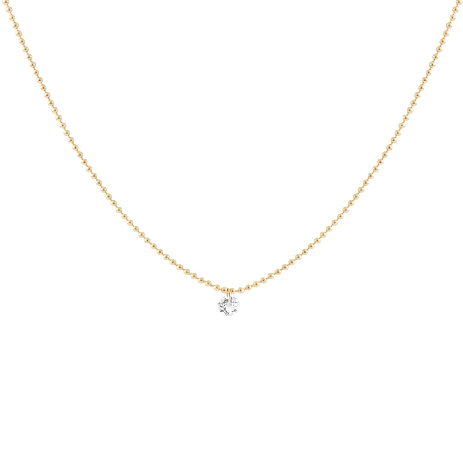 DAINTY RADIANT SOLITAIRE NECKLACE - CUBIC ZIRCONIA & GOLD - SO PRETTY CARA COTTER