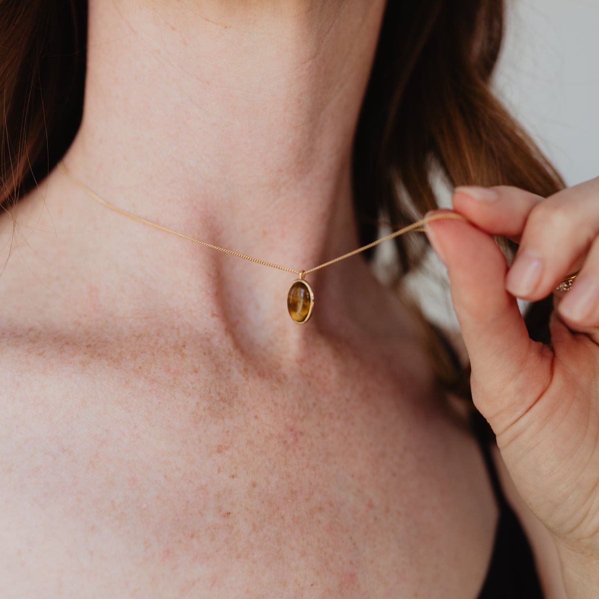 DAY 4: PROTECT PENDANT NECKLACE - TIGER&#39;S EYE &amp; GOLD - SO PRETTY CARA COTTER