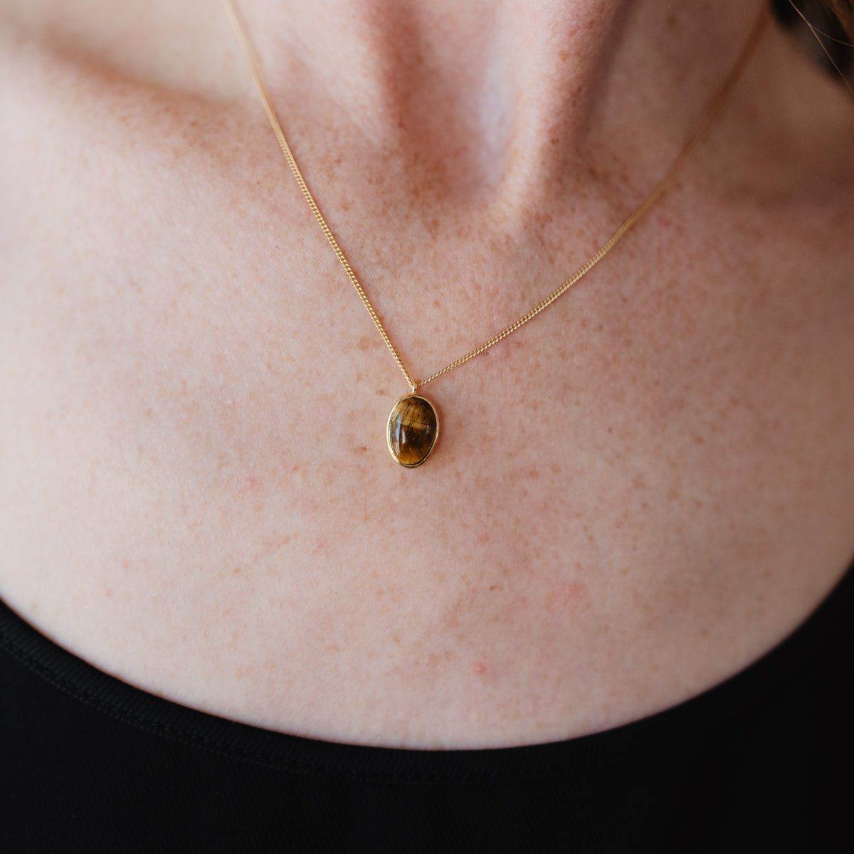 DAY 4: PROTECT PENDANT NECKLACE - TIGER&#39;S EYE &amp; GOLD - SO PRETTY CARA COTTER