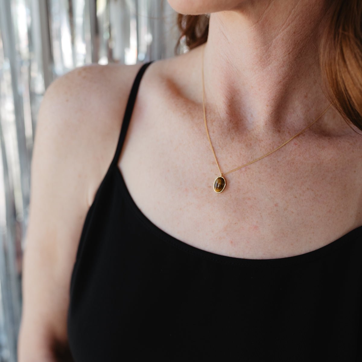 DAY 4: PROTECT PENDANT NECKLACE - TIGER&#39;S EYE &amp; GOLD - SO PRETTY CARA COTTER