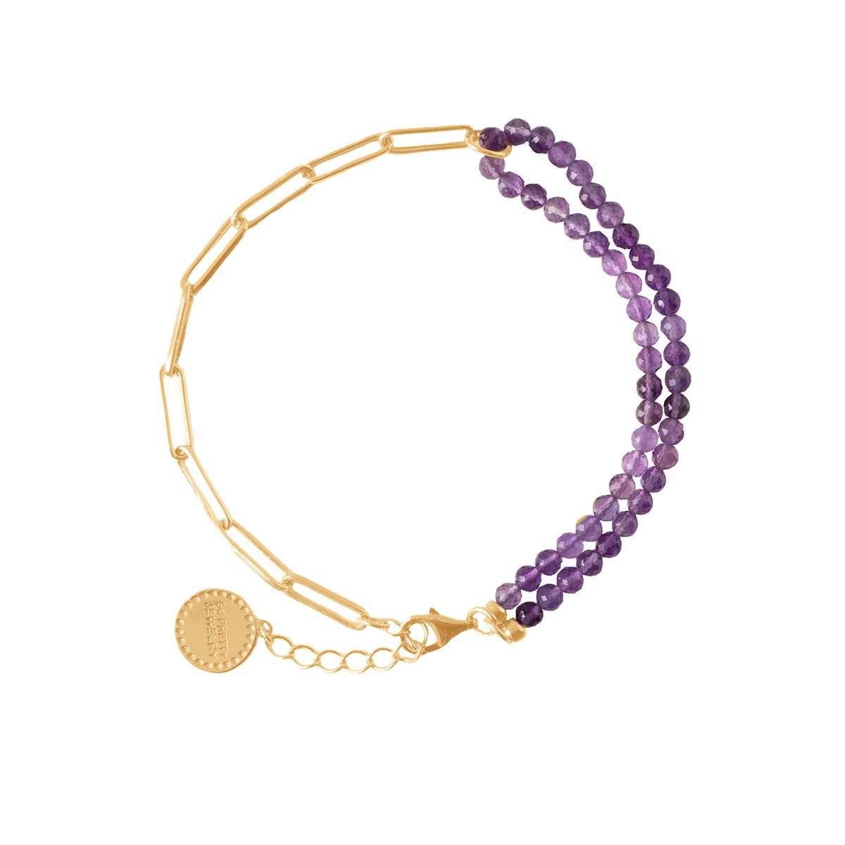 DAY 5: POISE BEADED LINK BRACELET - AMETHYST &amp; GOLD - SO PRETTY CARA COTTER