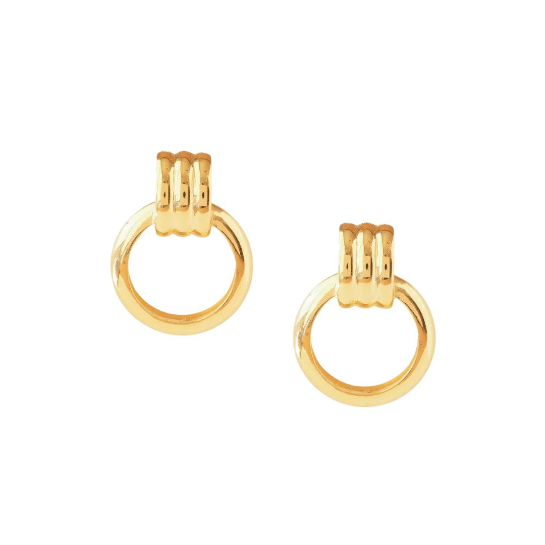 FEARLESS ARC STATEMENT HOOPS - GOLD - SO PRETTY CARA COTTER