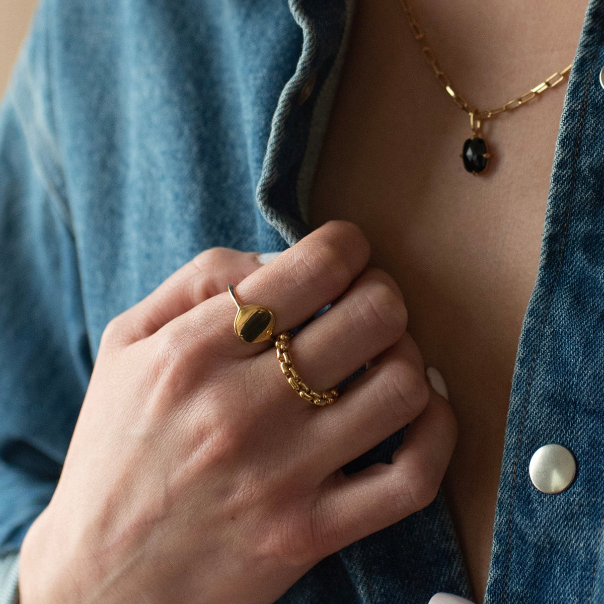 Fearless Flexible Box Chain Ring - SO PRETTY CARA COTTER