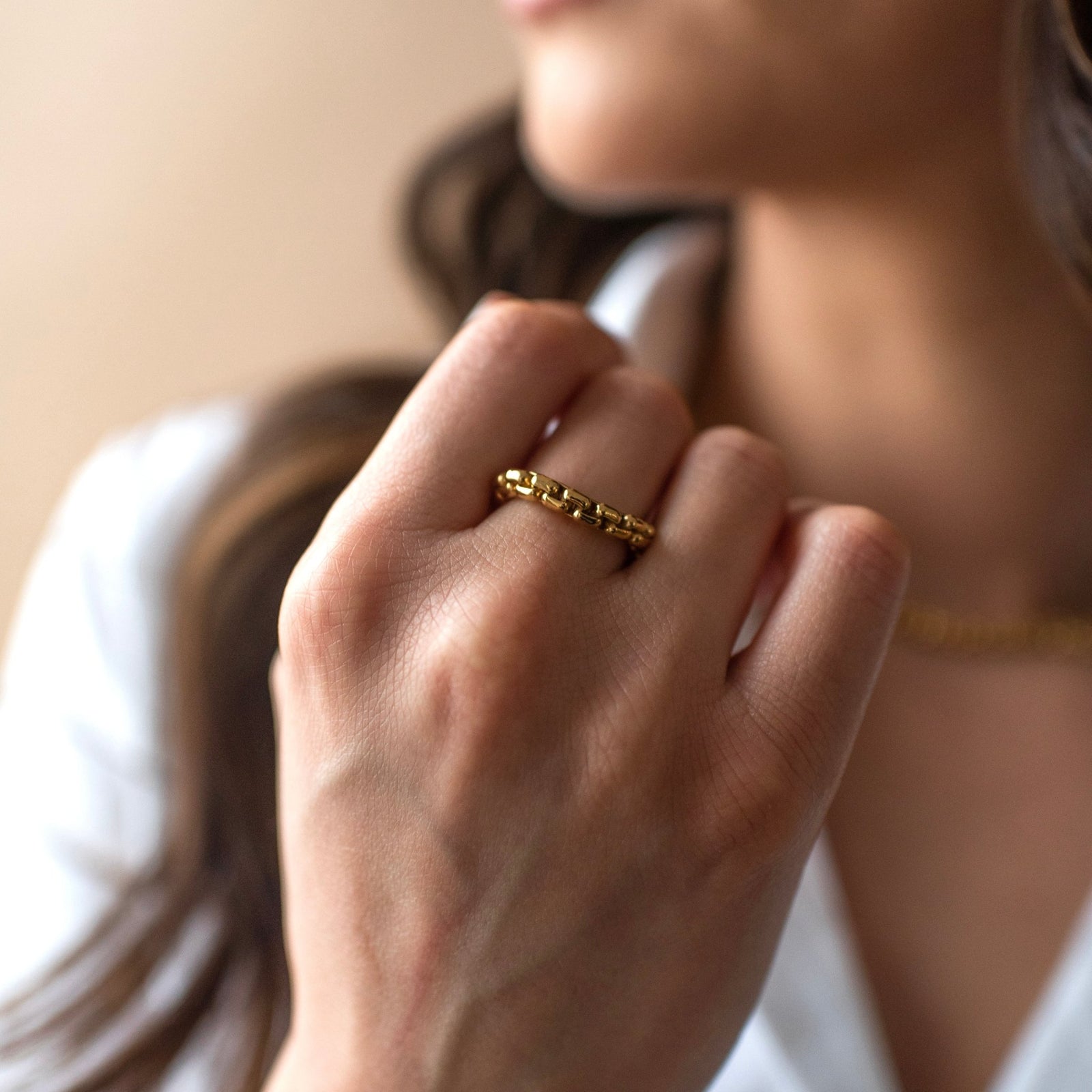 Fearless Flexible Box Chain Ring - SO PRETTY CARA COTTER
