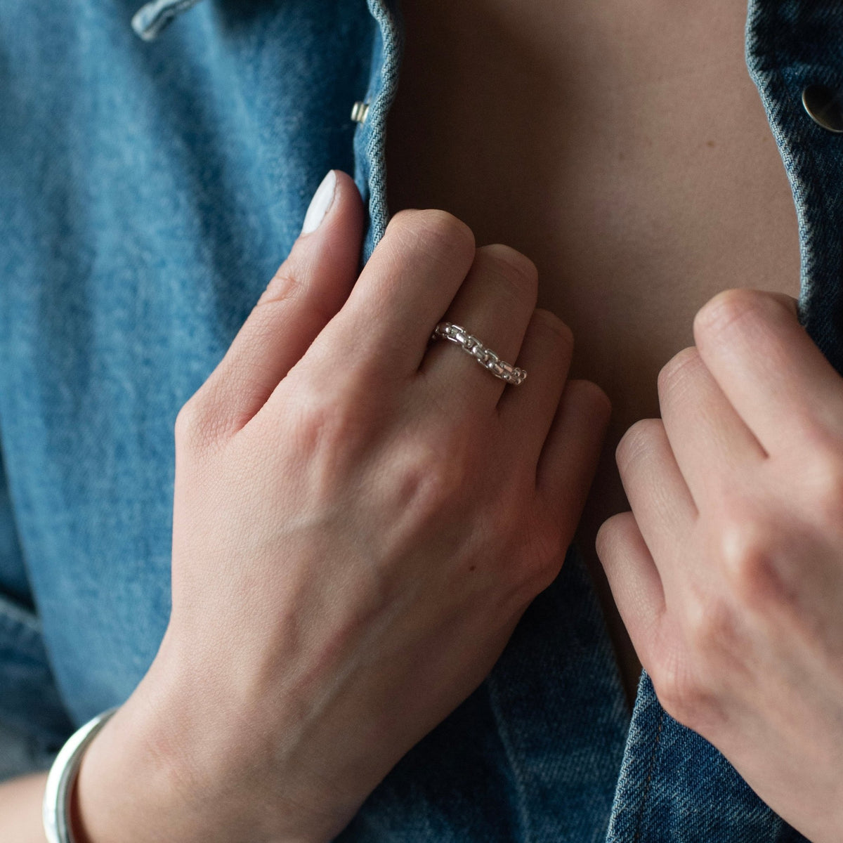 Fearless Flexible Box Chain Ring - SO PRETTY CARA COTTER