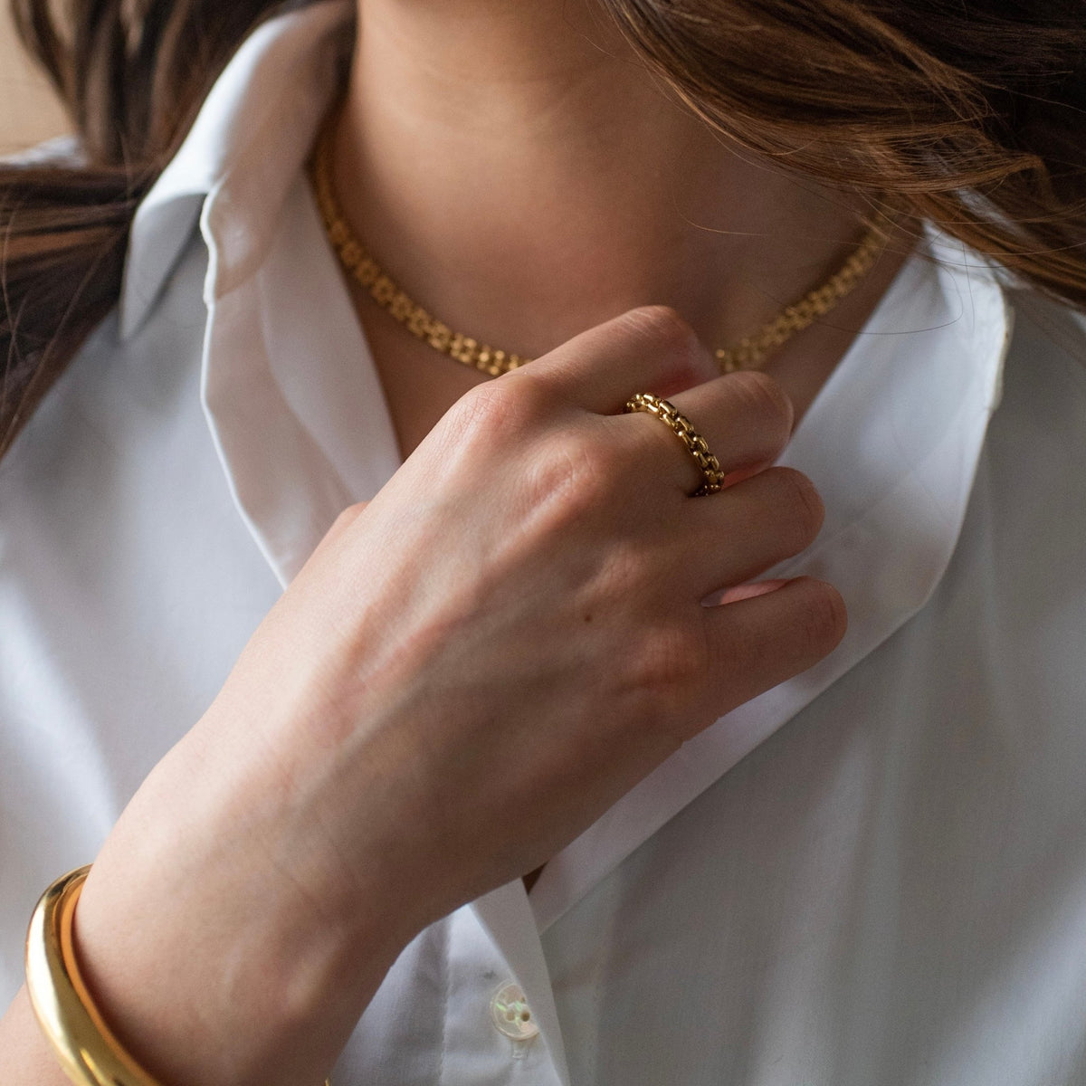 Fearless Flexible Box Chain Ring - SO PRETTY CARA COTTER