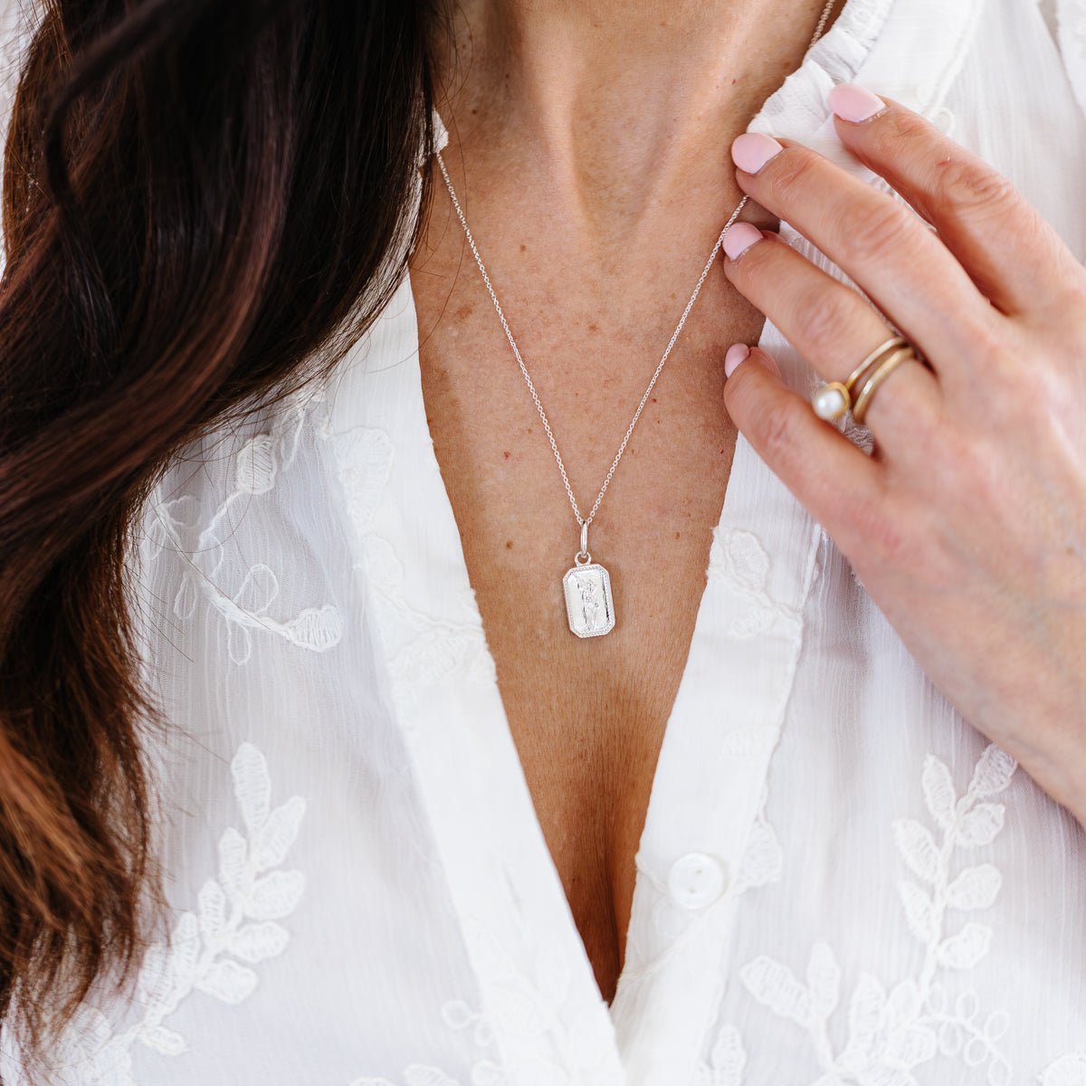 FRAICHE INSPIRE AUGUST BIRTH FLOWER NECKLACE - GLADIOLUS - SILVER - SO PRETTY CARA COTTER